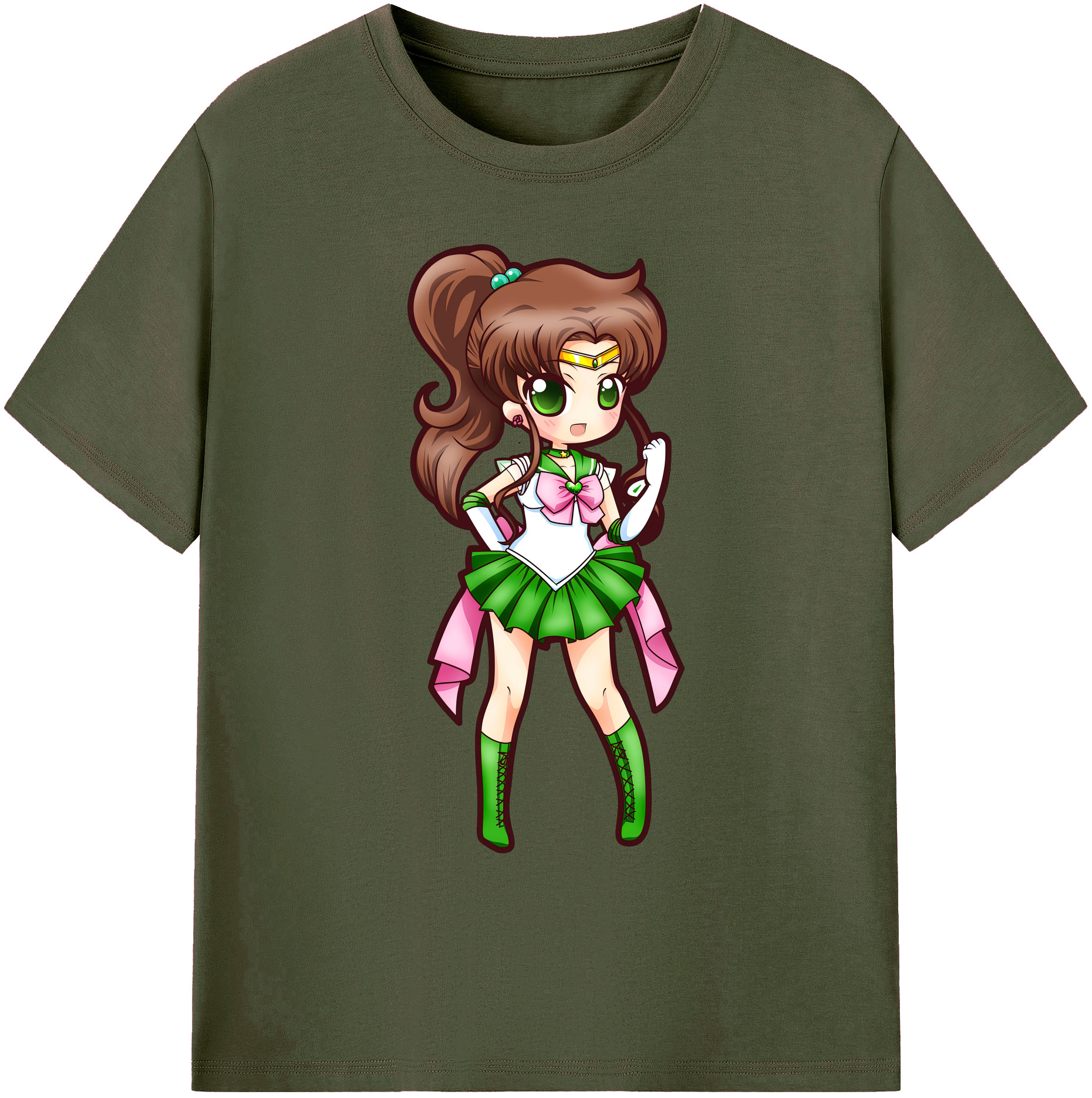 （画像用） 美少女戦士セーラームーン 木野 まこと きの まこと Sailor Moon Kino Makoto （セーラージュピター；Sailor Jupiter） 綿100％ メンズ半袖Tシャツ｜肌触りやわらか＆通気性